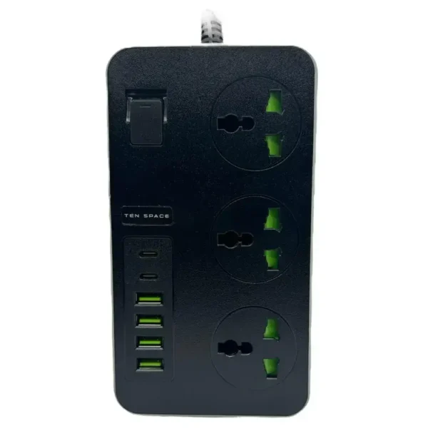 Multitoma USB con Puertos Tipo C y Toma Corriente 3000W - (TS-SOCKET01) - Ten Space