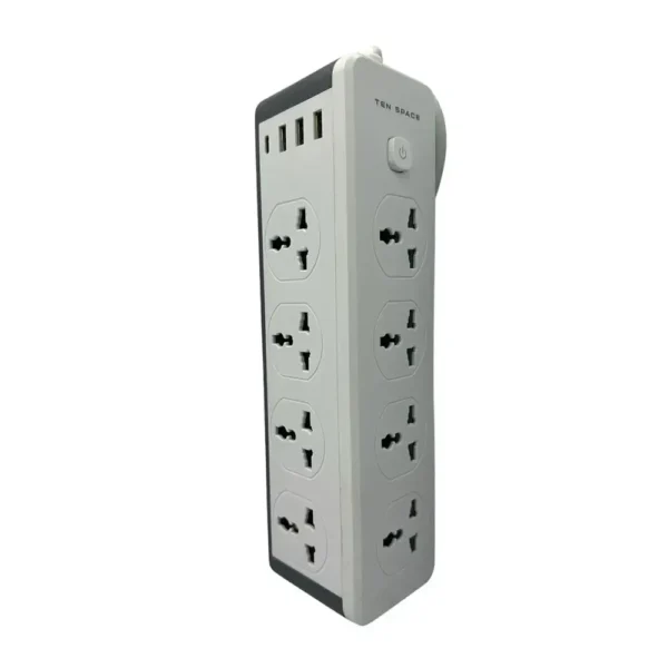 Multitoma eléctrico 8 Salidas Cubo 3000W + 3 Puertos USB + Puerto Tipo C - (TS-SOCKET22) - Ten Space