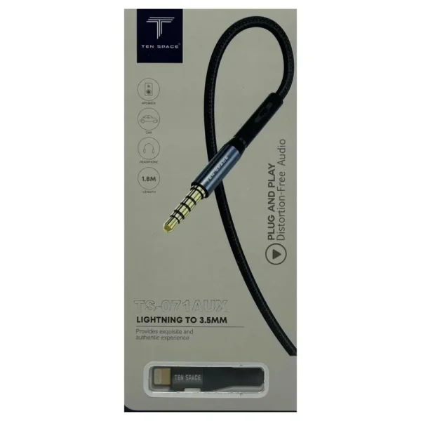 Caja Cable Auxiliar de Audio Lightning a 3.5mm 1.8 Metros