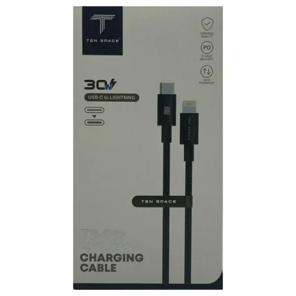 Caja Cable Tipo C a iPhone Lightning 30W Carga y Transferencia de Datos - (TS-063 NYLON)