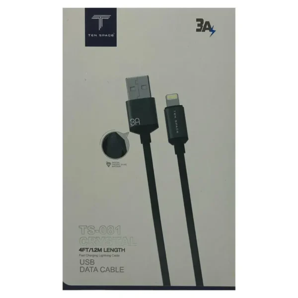 Cable USB a Lightning Carga Rápida 3A 1.2 Metros - (TS-081 CRYSTAL)